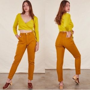 Spicy Mustard Big Bud Press Pencil Pants Petite M